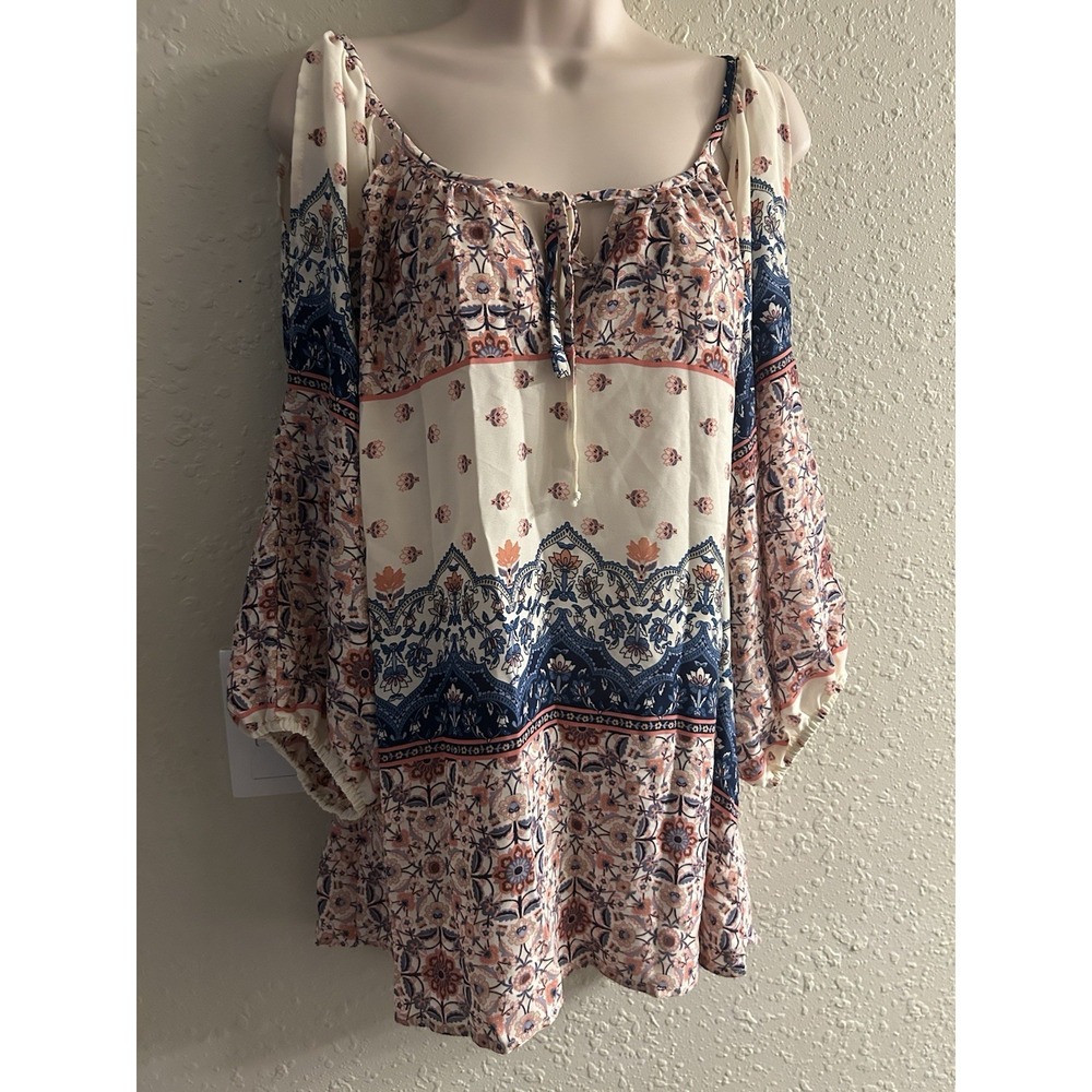 New 2X Liberty Love Open Shoulder Sleeve peep Top #1629*8